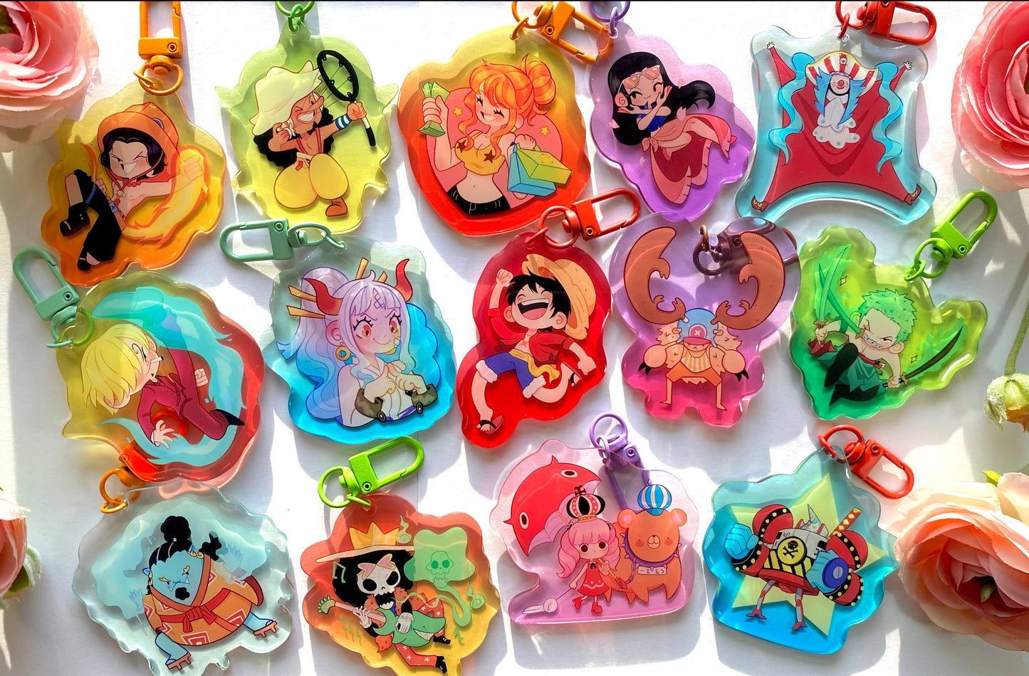 Pirates keychains epoxy acrylic double sided! :D