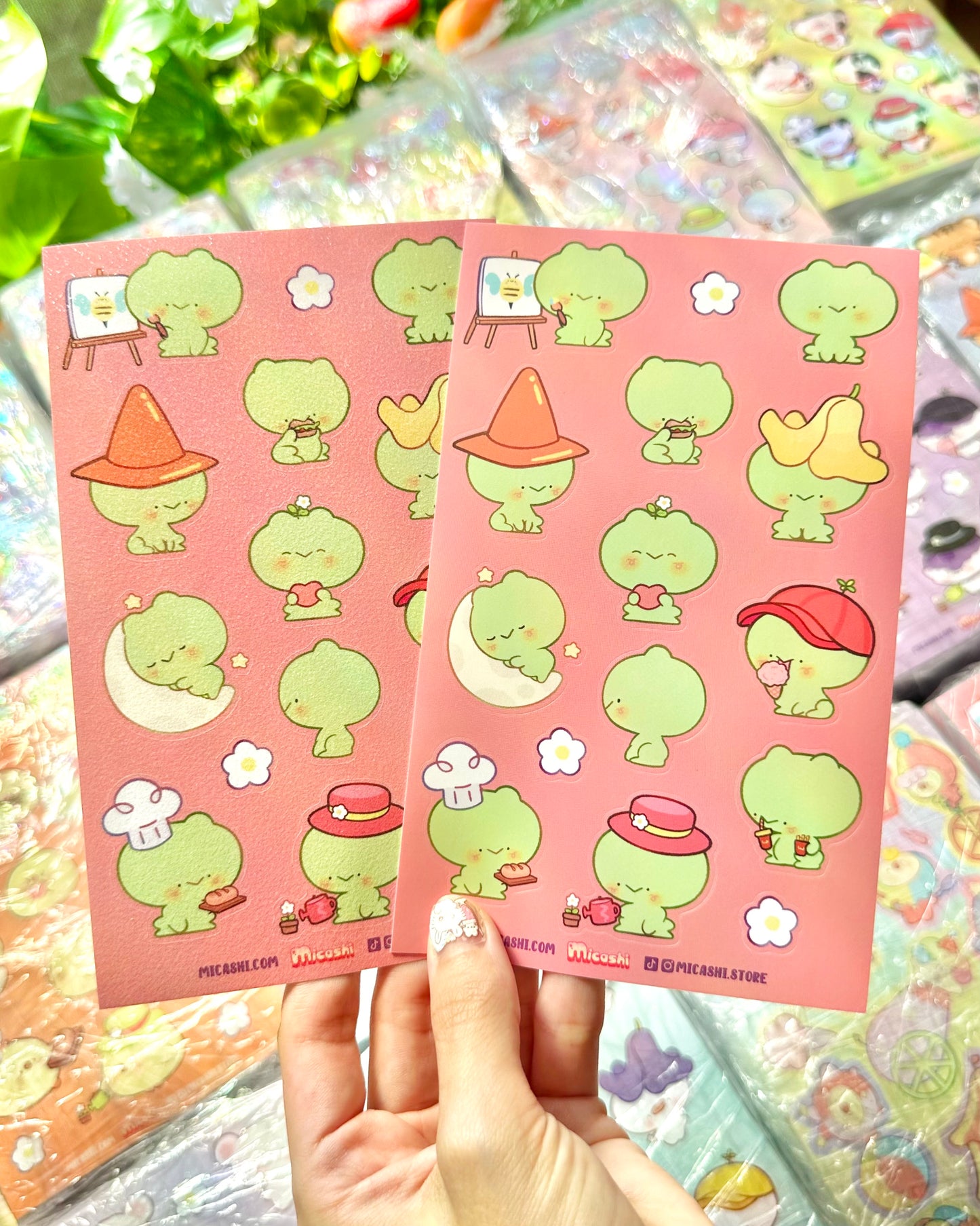 Cute Frog 🐸 Vinyl Sticker sheet!!