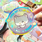Cute Wolf, Could you excuse me? I need to scream- Vinyl sticker Holographic