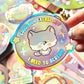 Cute Wolf, Could you excuse me? I need to scream- Vinyl sticker Holographic