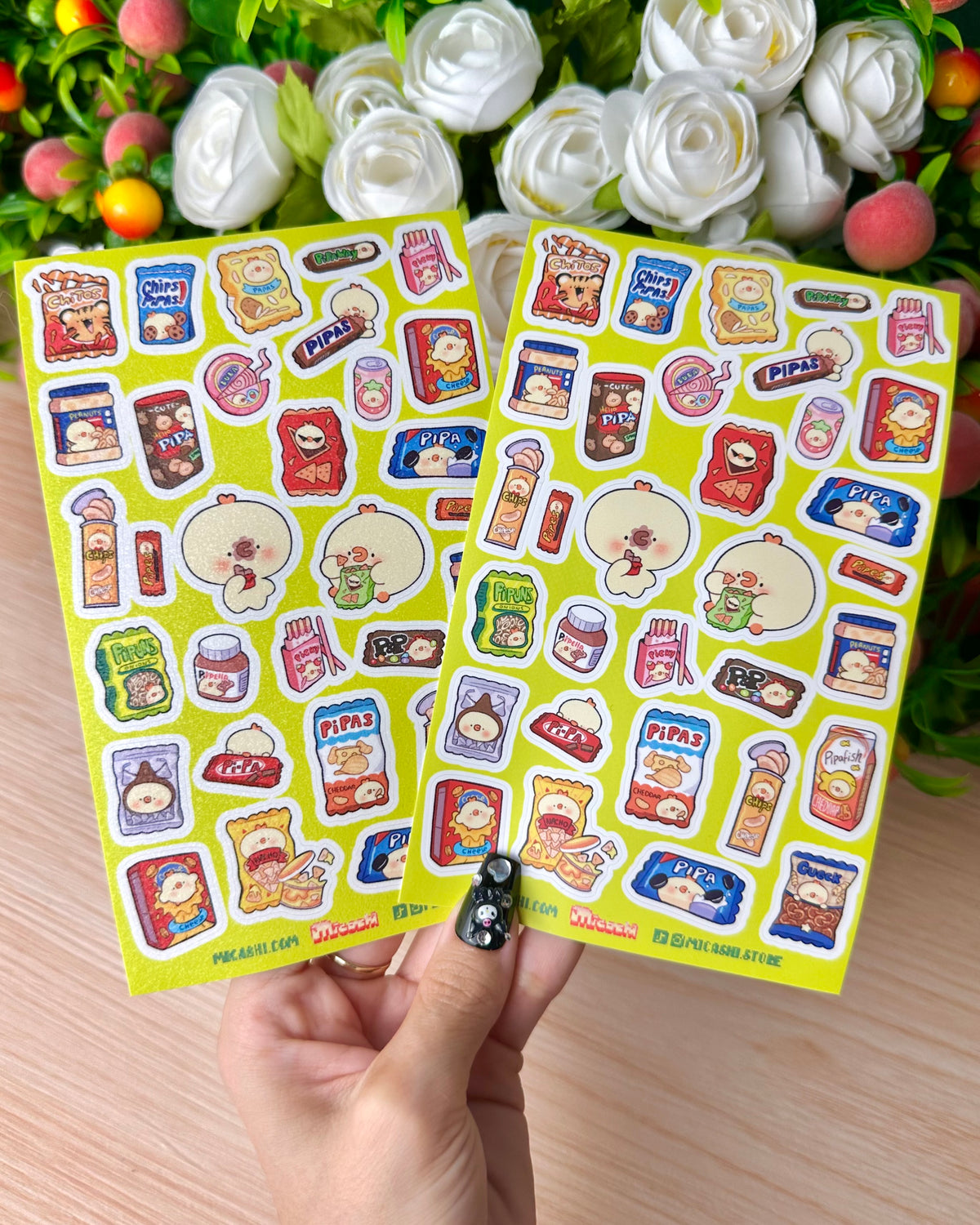 Pipa Snacks Vinyl Sticker sheet