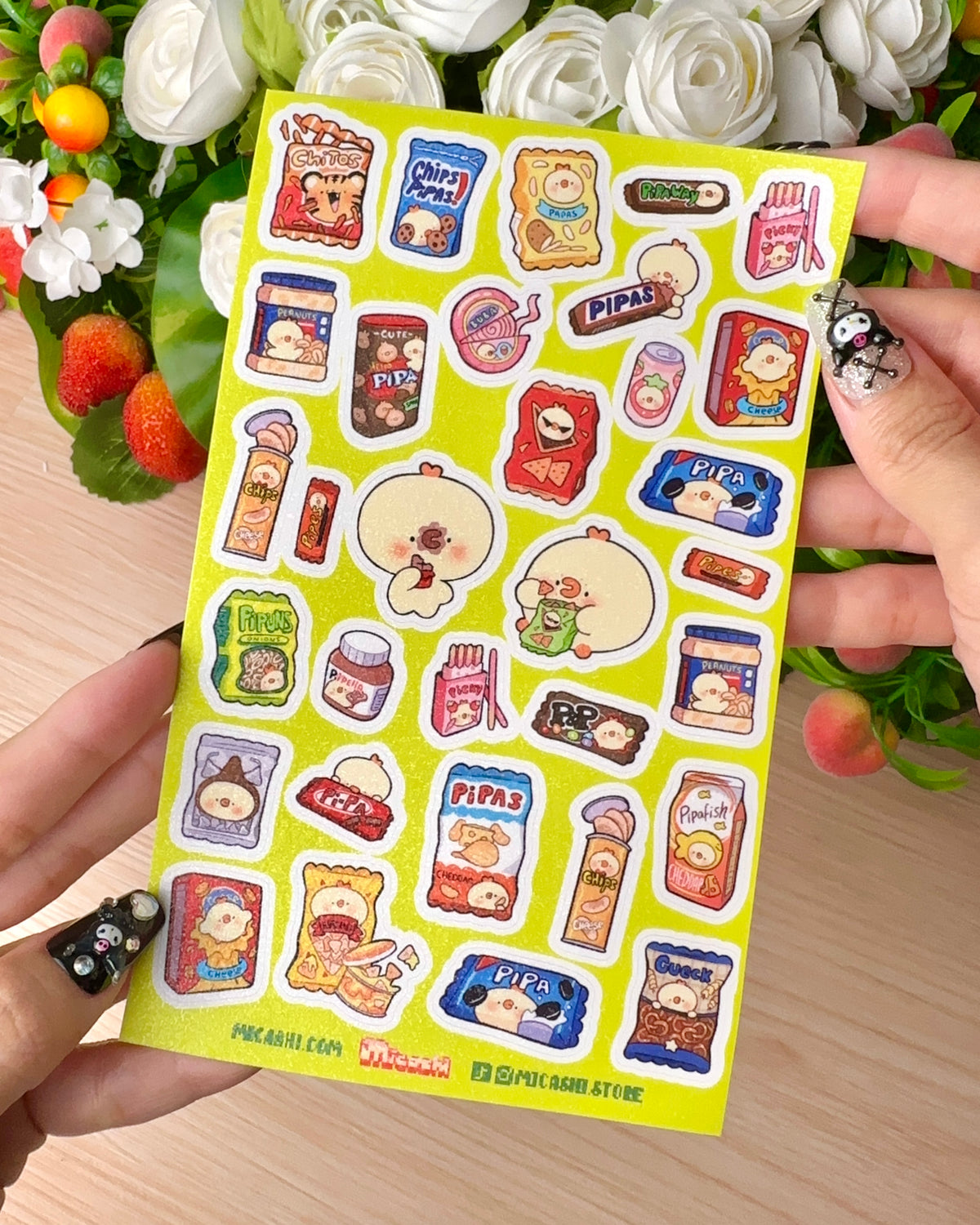 Pipa Snacks Vinyl Sticker sheet