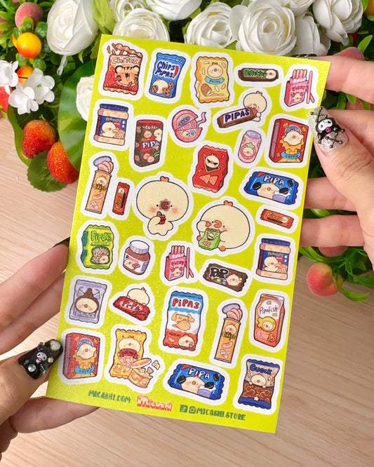 Pipa Snacks Vinyl Sticker sheet