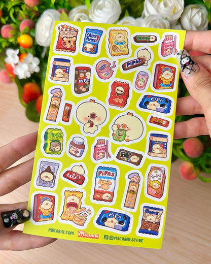 Pipa Snacks Vinyl Sticker sheet