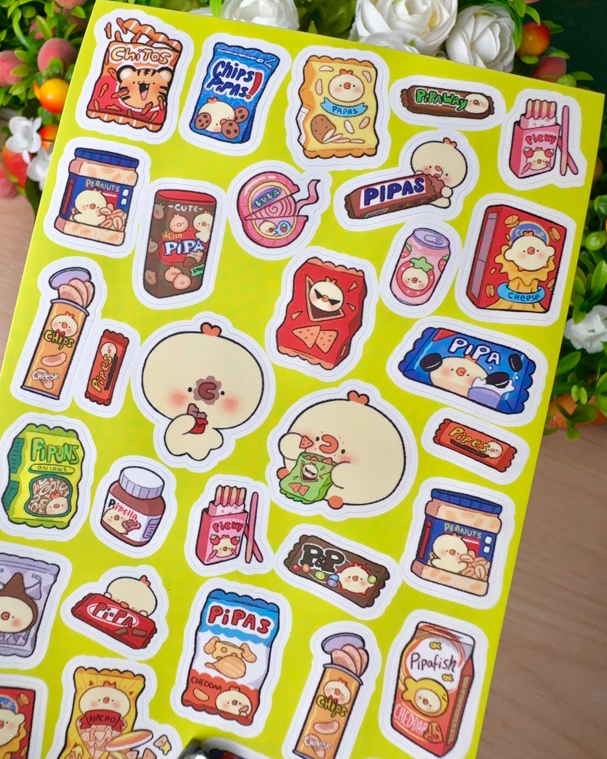 Pipa Snacks Vinyl Sticker sheet