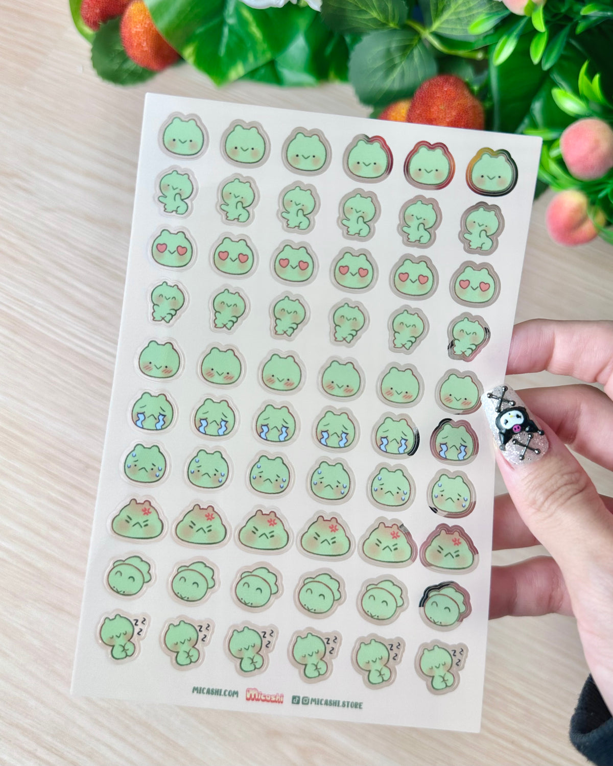 Frog Poki Clear vinyl Sticker sheet! - cute kawaii stickers