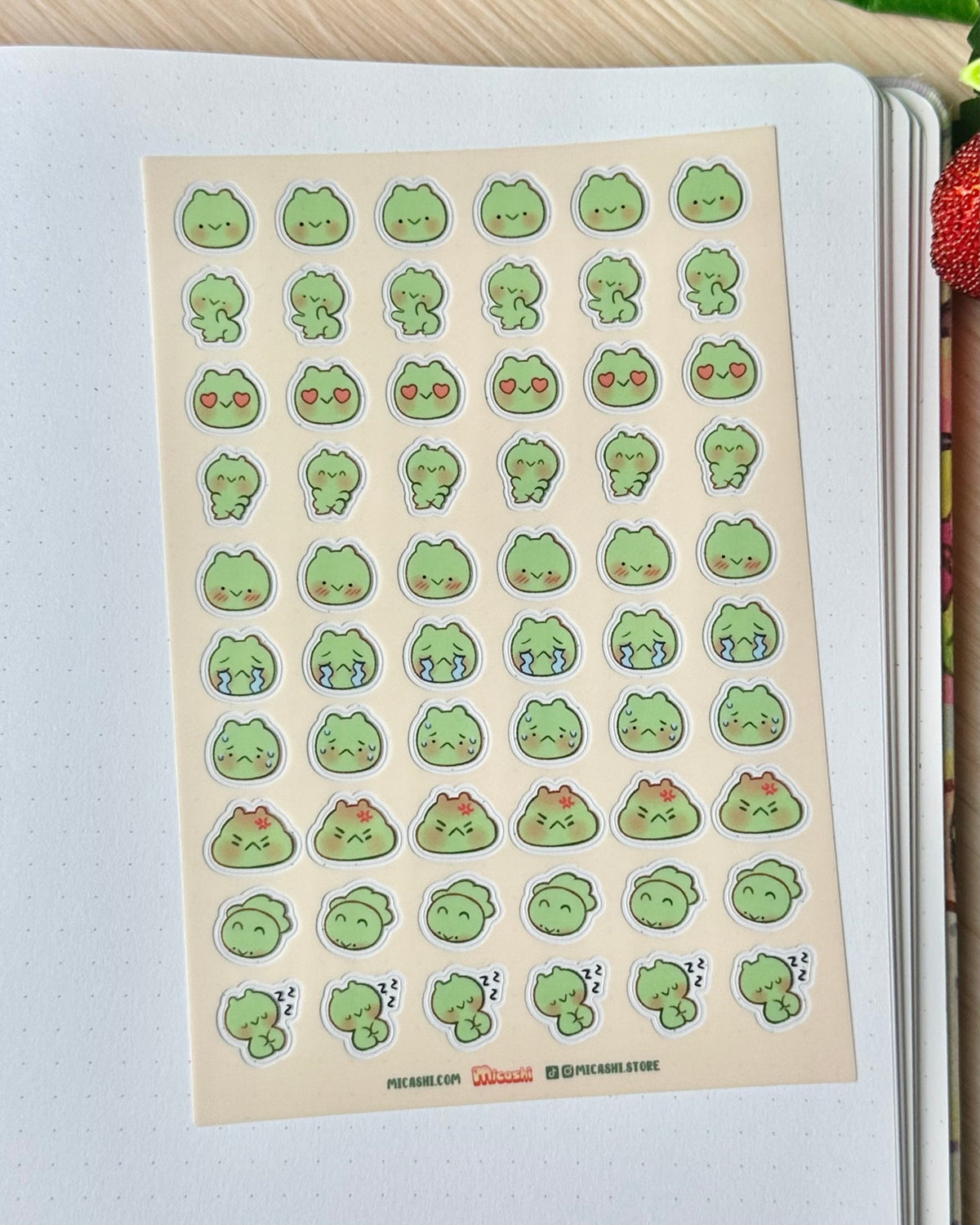Frog Poki Clear vinyl Sticker sheet! - cute kawaii stickers