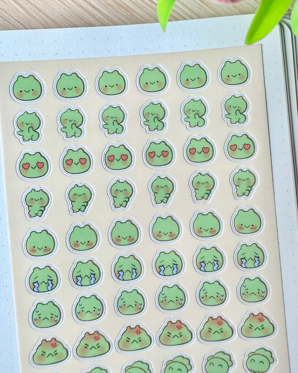 Frog Poki Clear vinyl Sticker sheet! - cute kawaii stickers