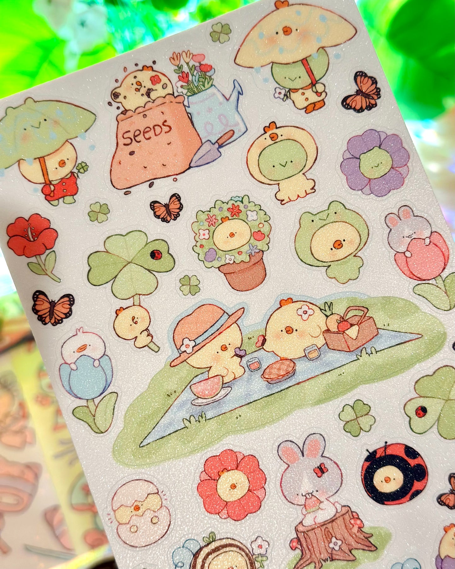 Spring Pals 🌼 Vinyl Sticker Sheet 🐝