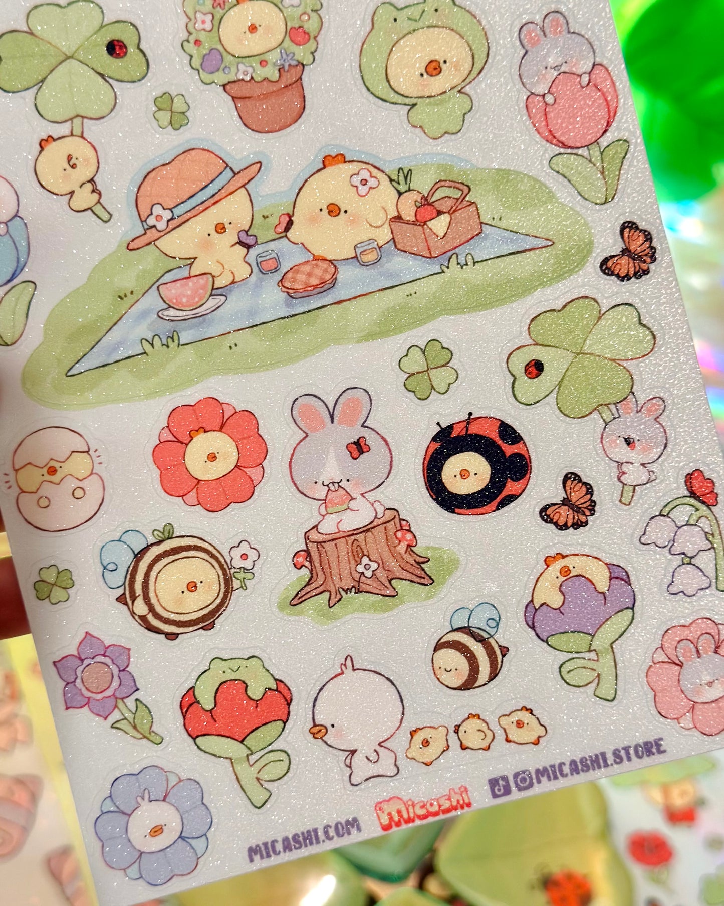 Spring Pals 🌼 Vinyl Sticker Sheet 🐝