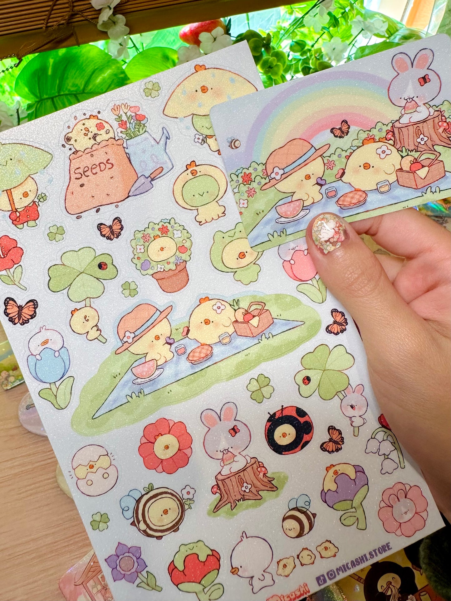 Spring Pals 🌼 Vinyl Sticker Sheet 🐝