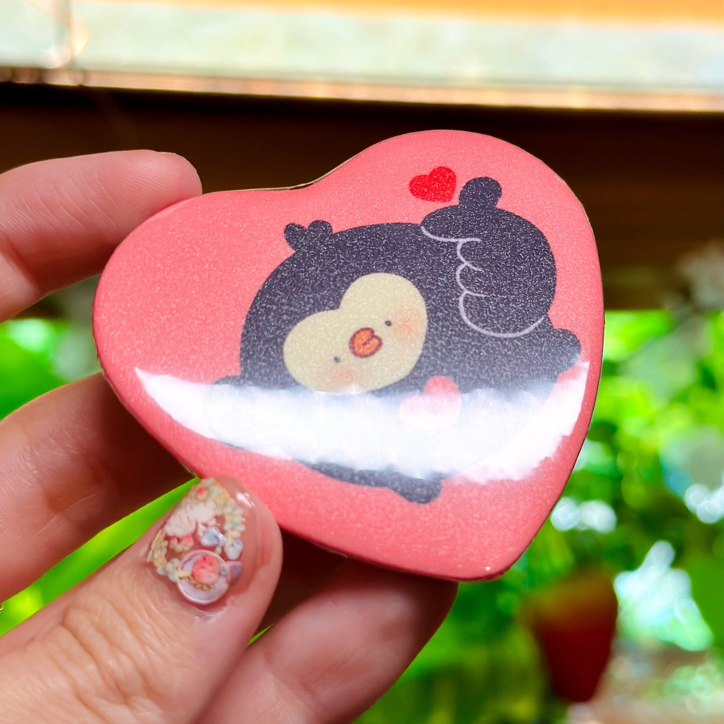 Ninja Pipa Button Pin ! 🥷 Heart Shaped