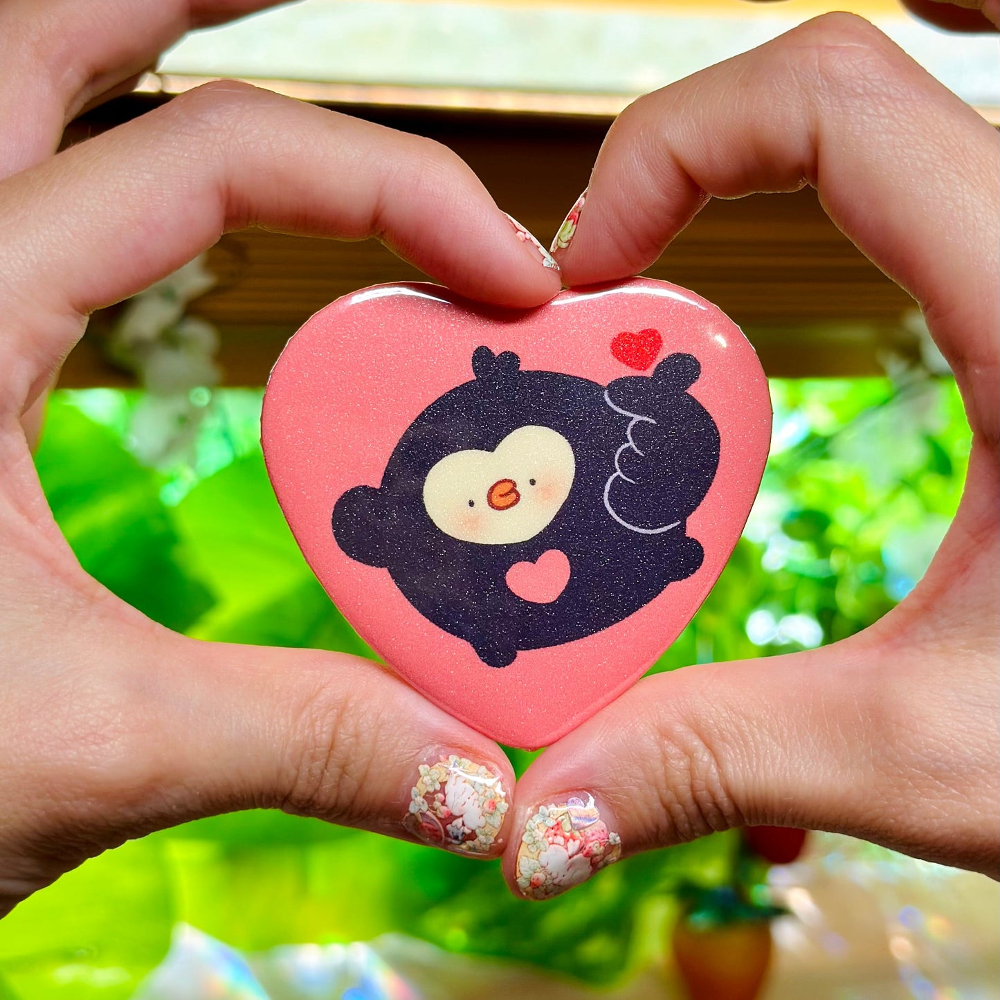 Ninja Pipa Button Pin ! 🥷 Heart Shaped