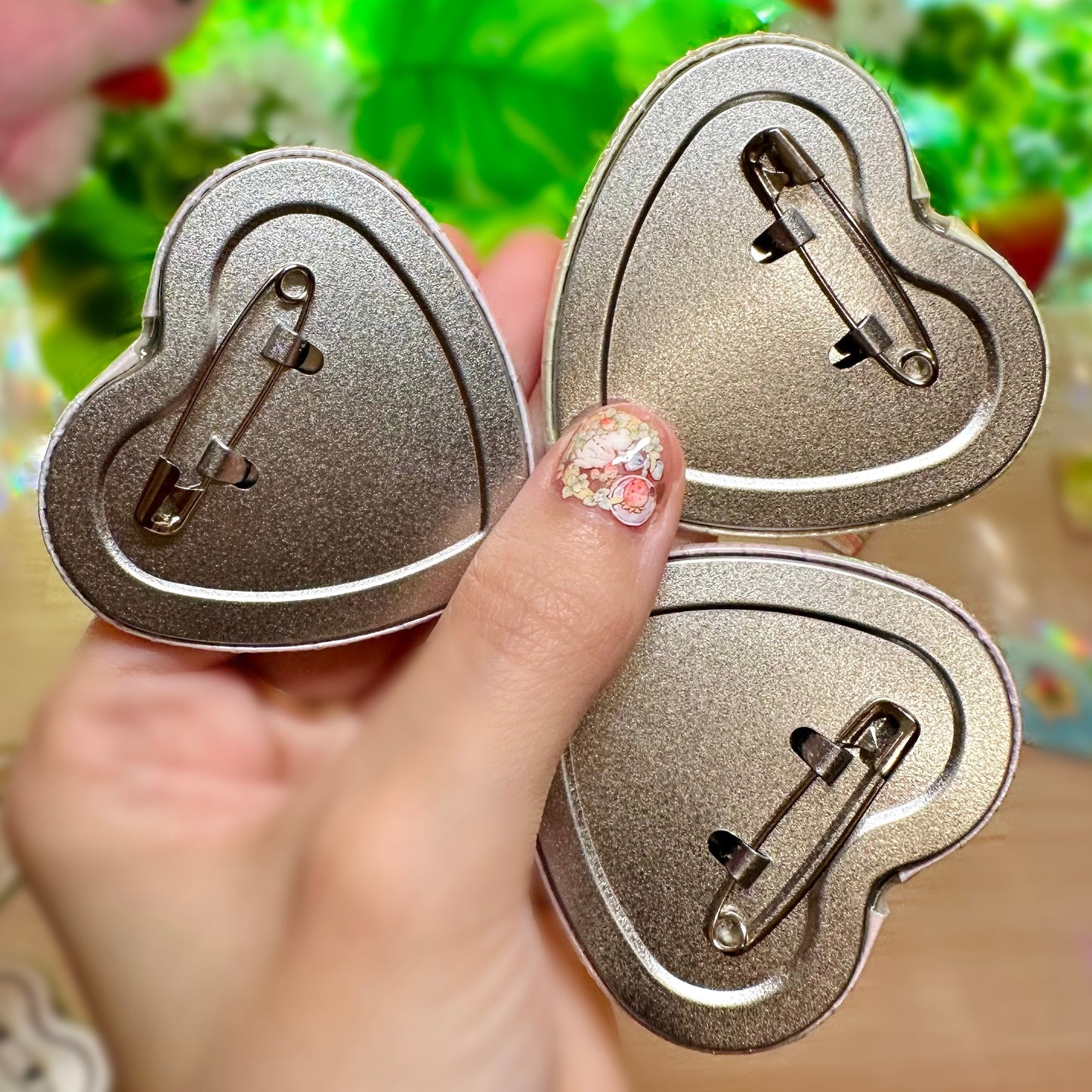 Chibi Ninjas Button Pins ! 🥷 Heart Shaped