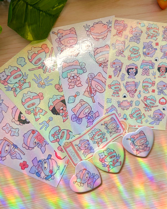 Chibi Ninjas 🥷 Vinyl Sticker Sheets !