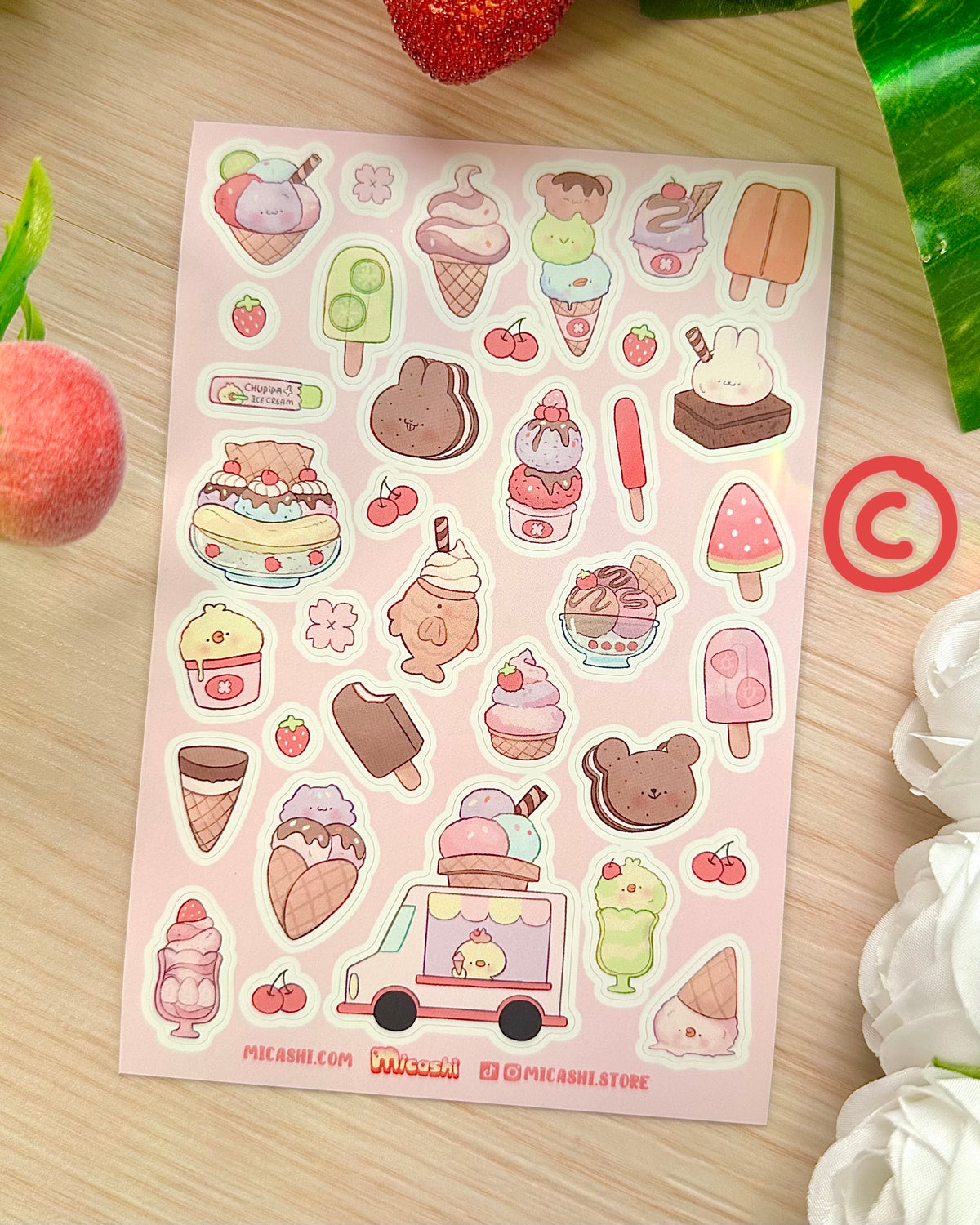 Ice Cream Vinyl Sticker Sheets!