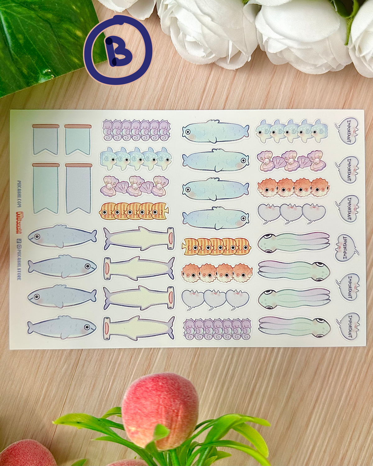 Ocean Writable Vinyl Sticker Sheets!