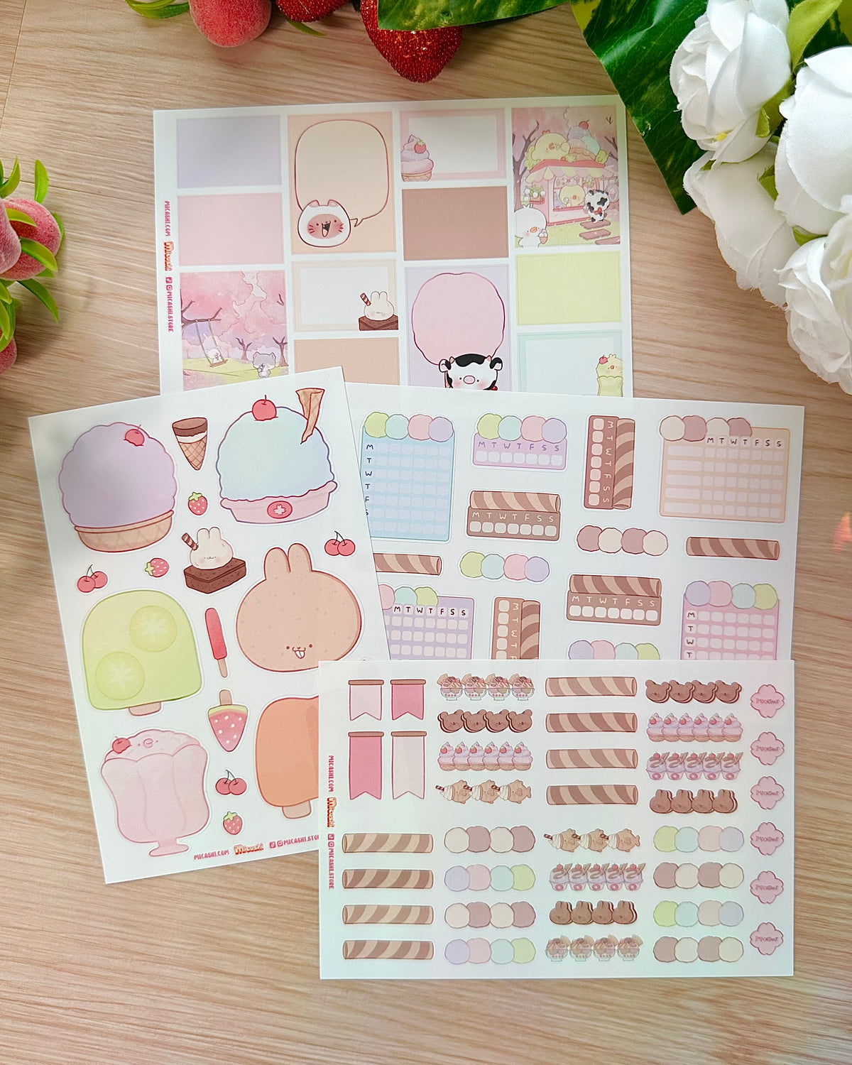 Ice Cream Writable Vinyl Sticker Sheets!