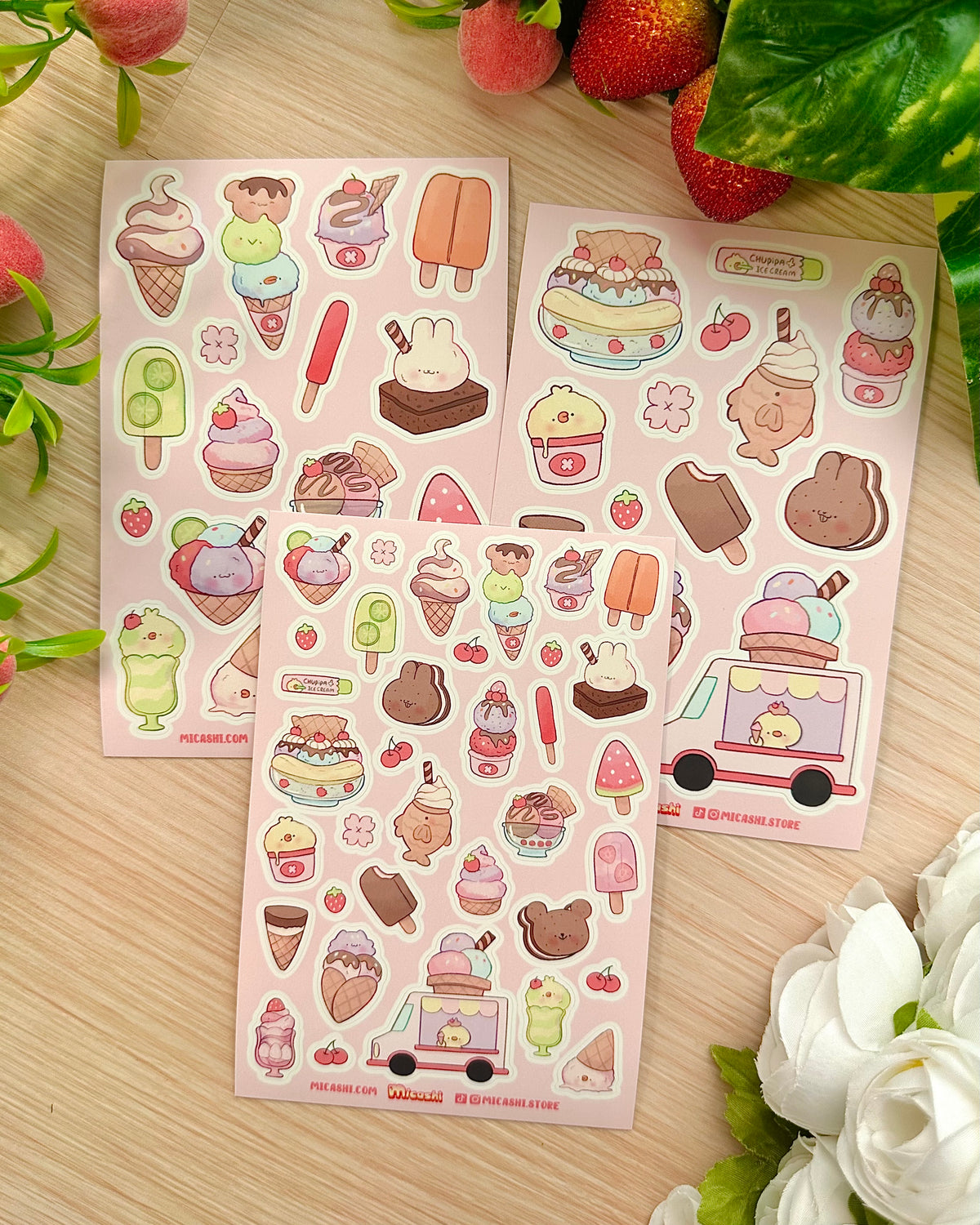 Ice Cream Vinyl Sticker Sheets!