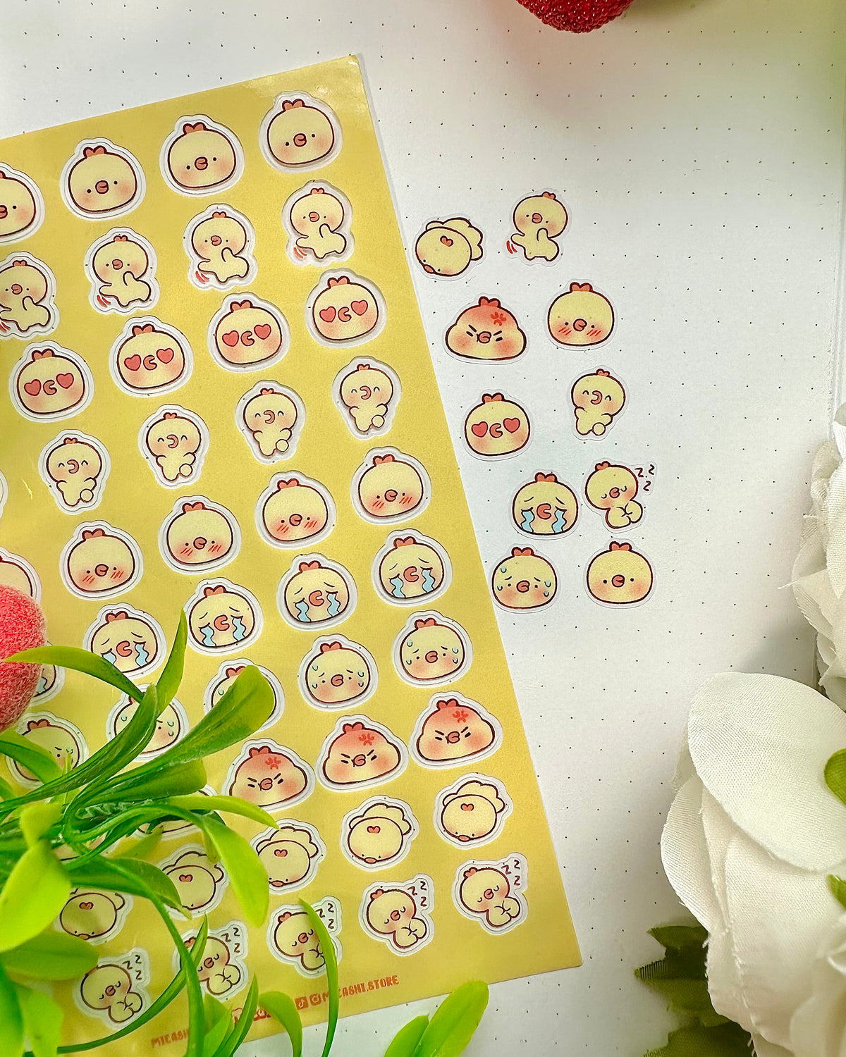 Pipa Emoji Clear vinyl Sticker sheet! - cute kawaii stickers
