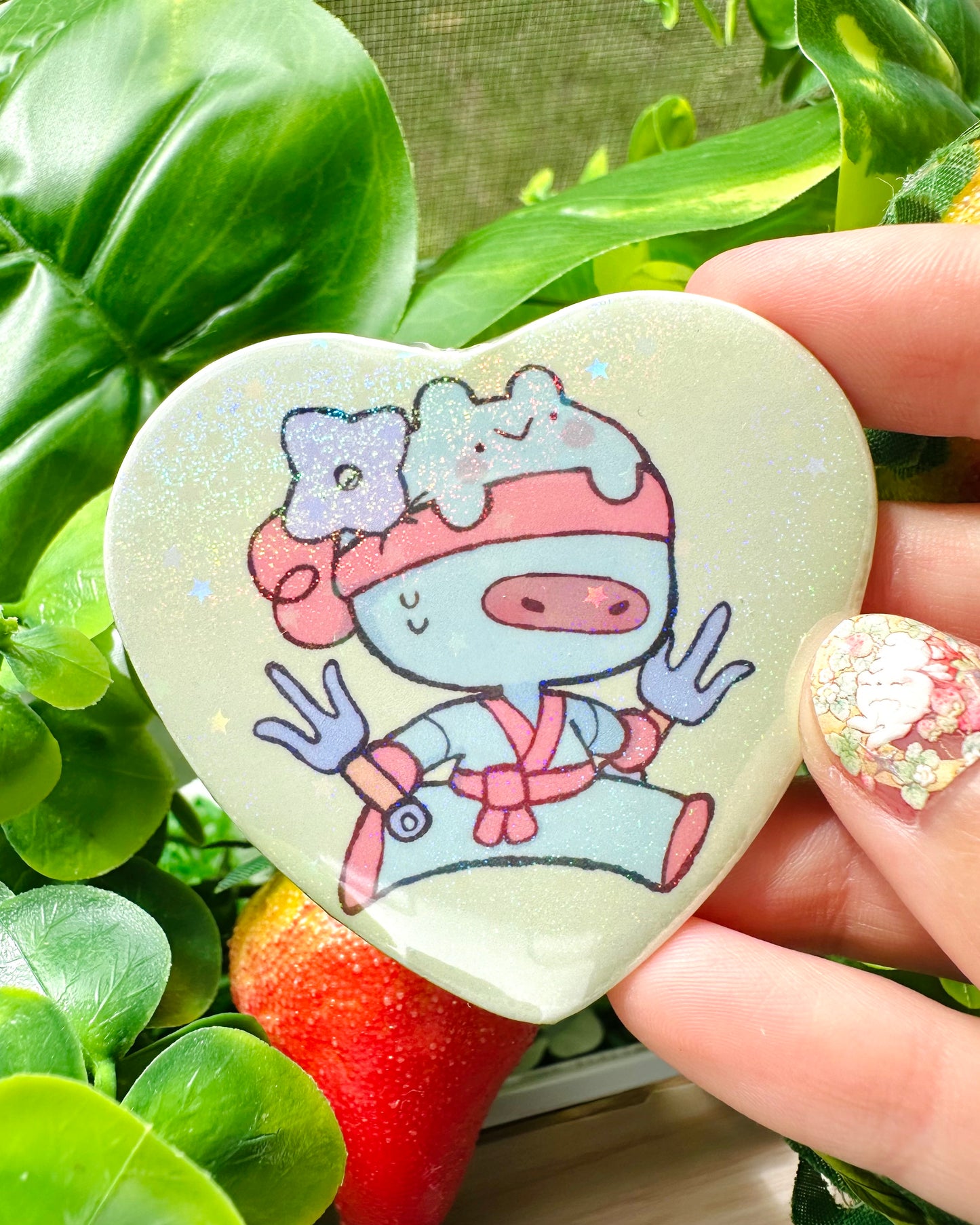 Chibi Ninjas Button Pins ! 🥷 Heart Shaped