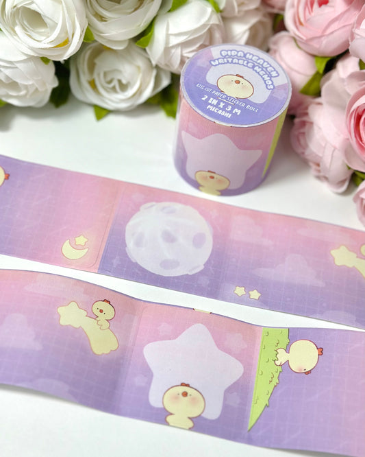 Dreamy Pipa Writable Memo Tape Sticker Roll