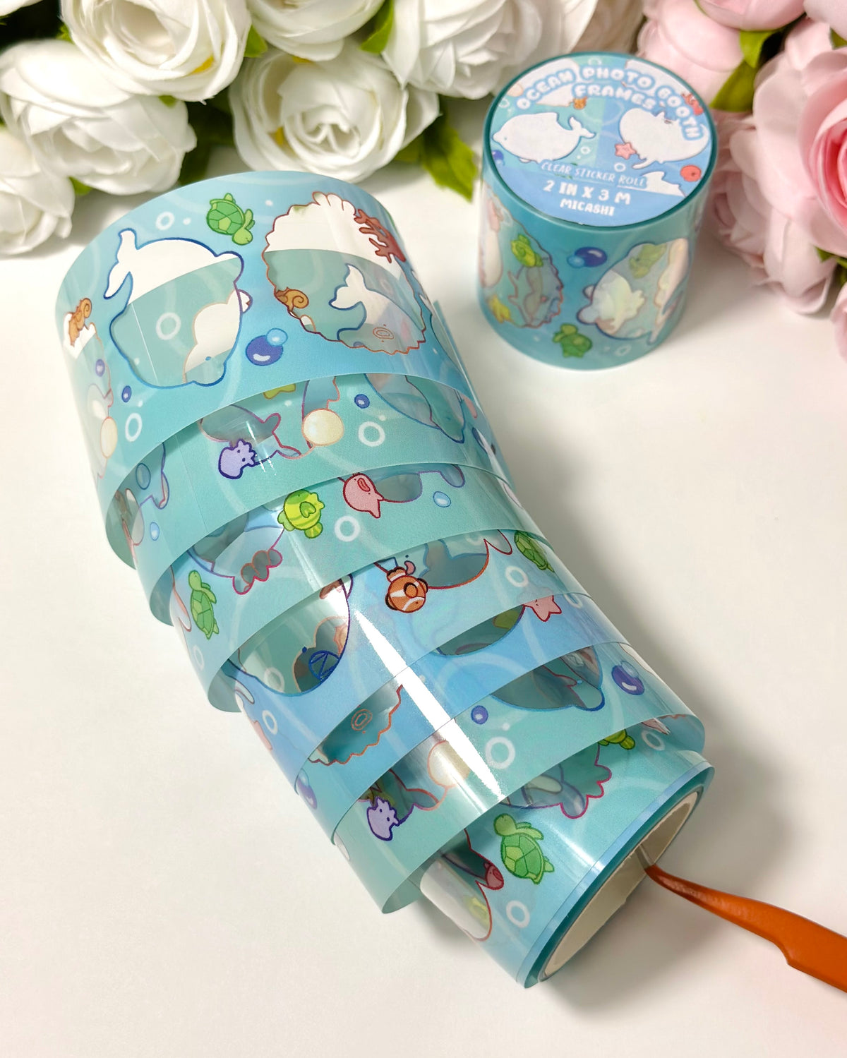 Ocean Photo Booth Sticker Roll