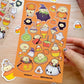Spooky Pipa Clear vinyl Sticker sheet! - Halloween cute kawaii stickers