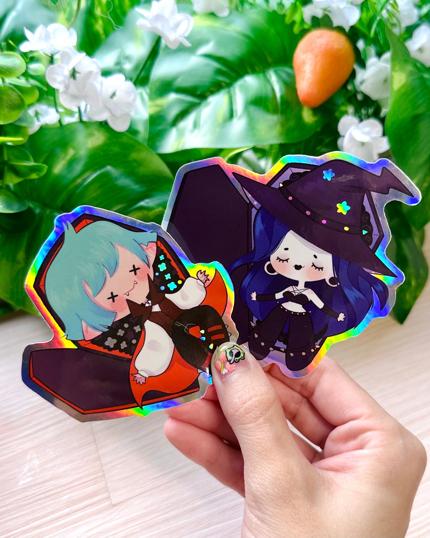 Vampire and Witch Stickers - Halloween stickers