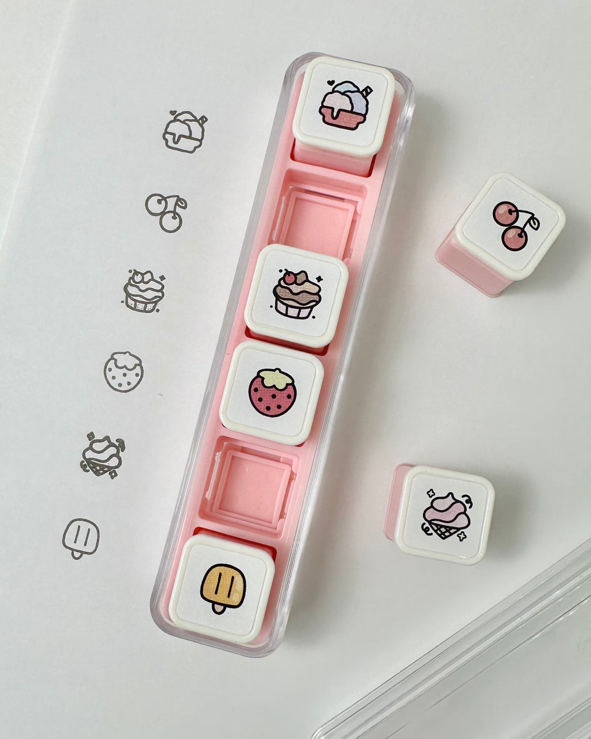 Ice Cream 6 Push Stamps Set