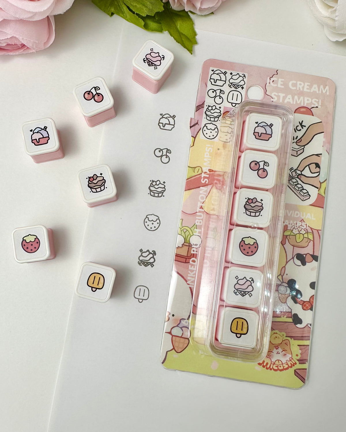 Ice Cream 6 Push Stamps Set