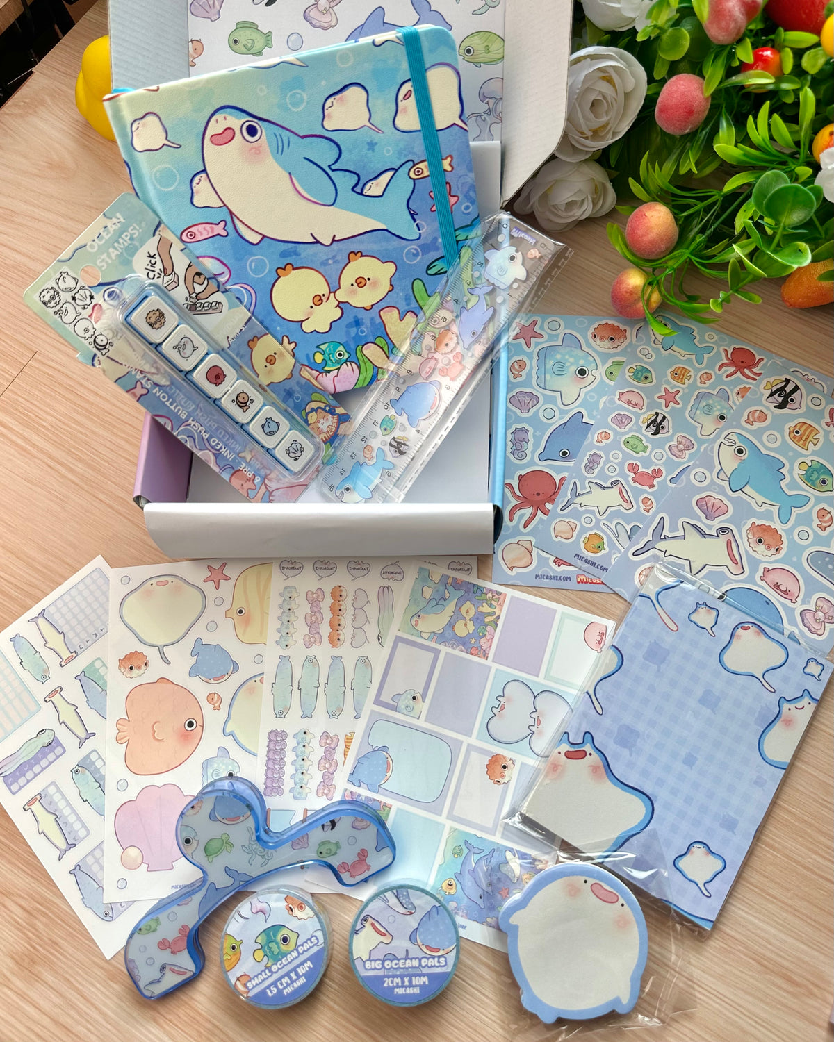 Ocean 🦈 Planner / Journaling - Stationery Kit box !