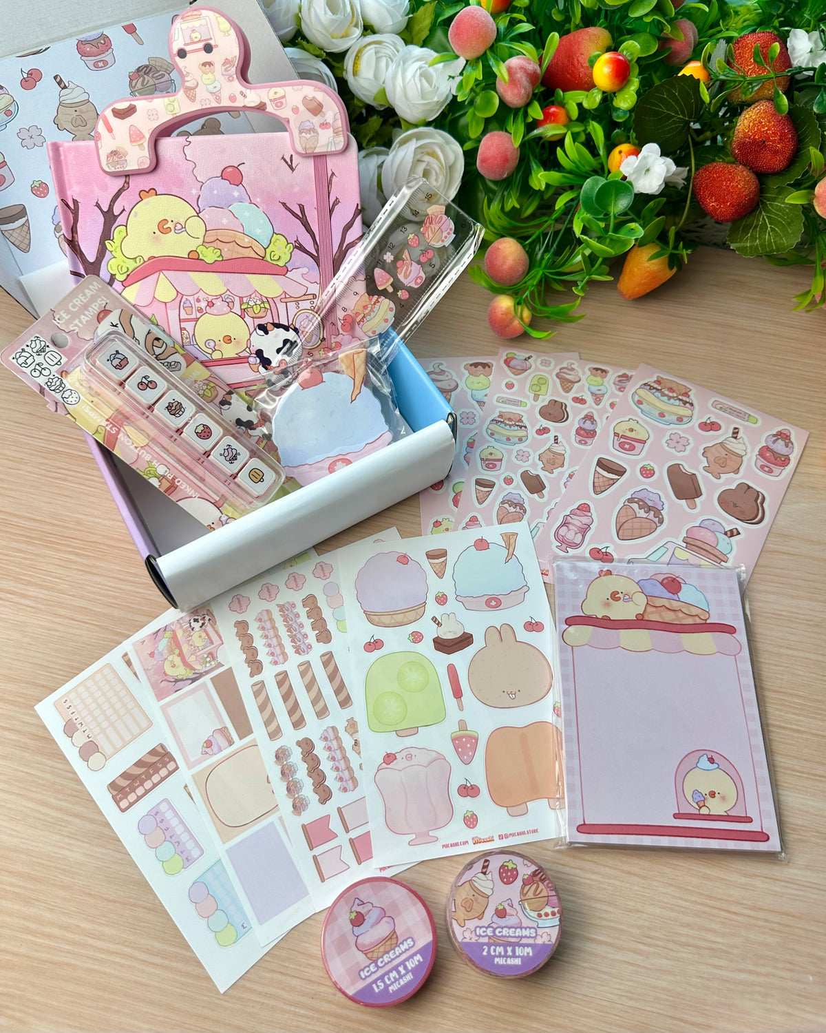 Ice Cream 🍨Planner / Journaling - Stationery Kit box !