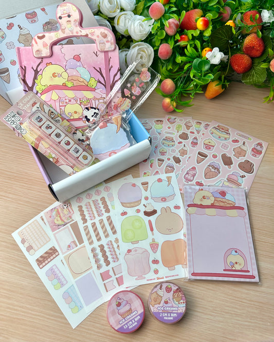 Ice Cream 🍨Planner / Journaling - Stationery Kit box !