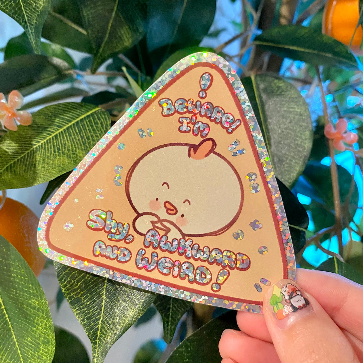 Beware Awkward Beware! I'm Shy Awkward and Weird - Pipa - Glitter Sticker – Micashi Store