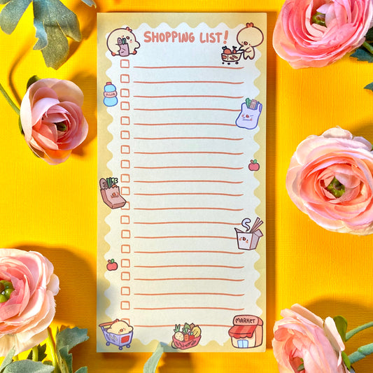 Pipa Shopping List - Long Memo pad | Cute stationery