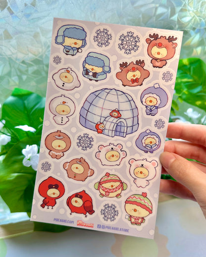 Winter Pipas Vinyl Sticker Sheet❄️