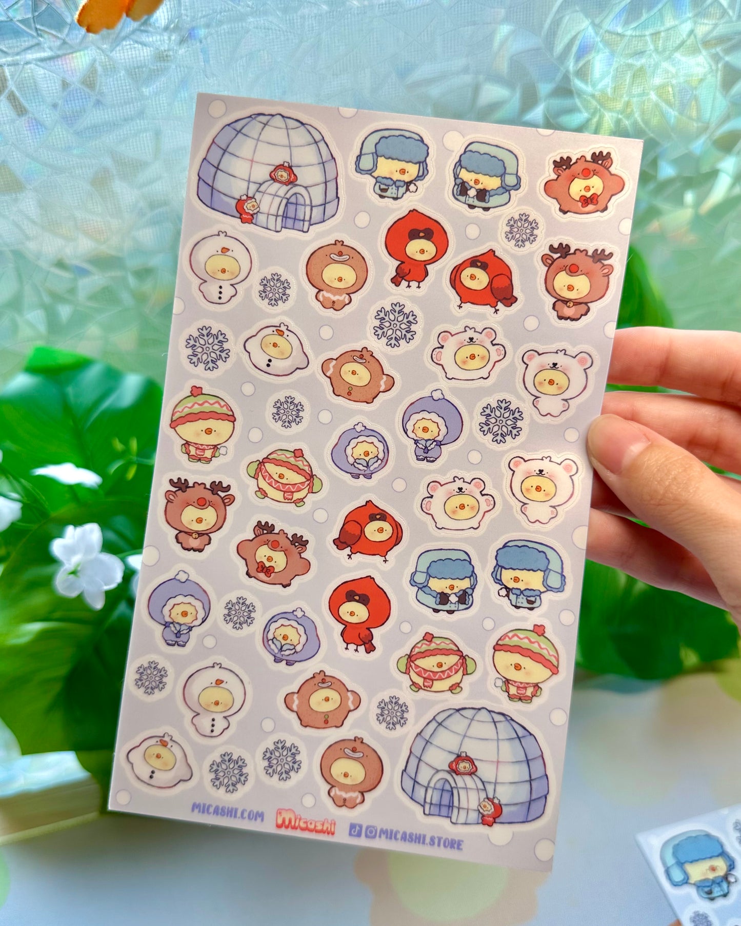 Winter Pipas Vinyl Sticker Sheet❄️