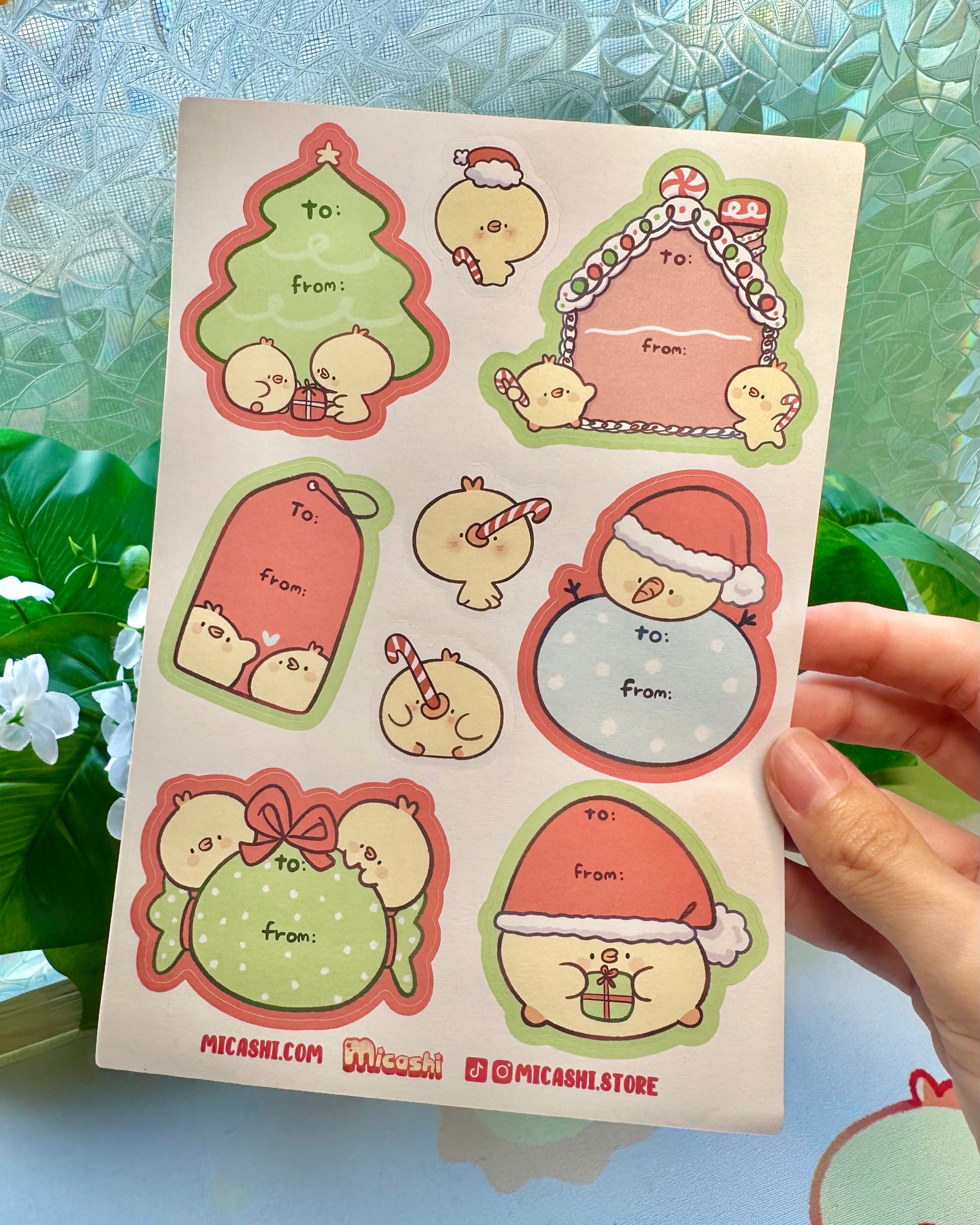 Holiday Gift Tags - Paper Sticker Sheet – Micashi Store
