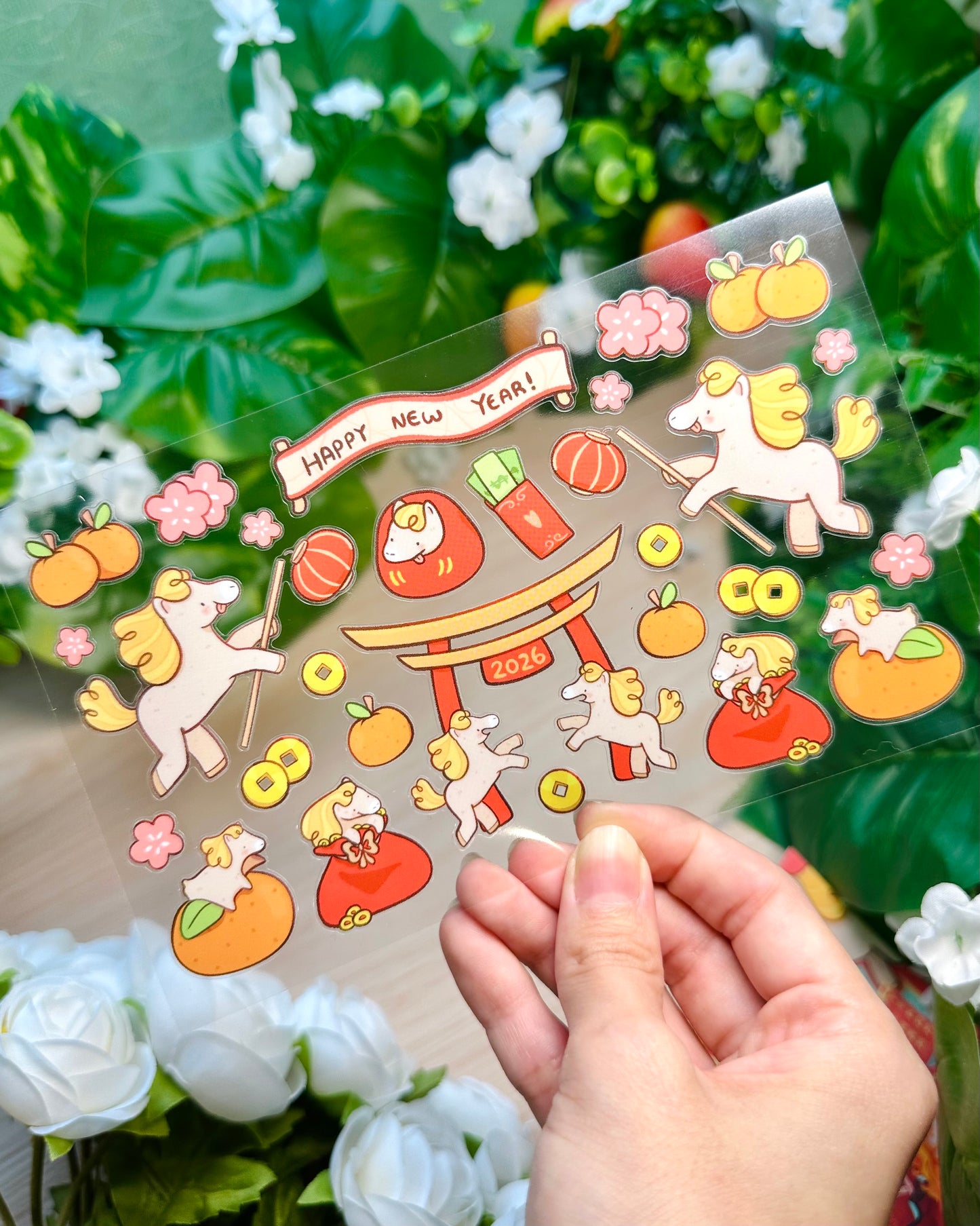 Lunar New Year 2026 Cute Sticker Sheet - Year of the Horse 🐎