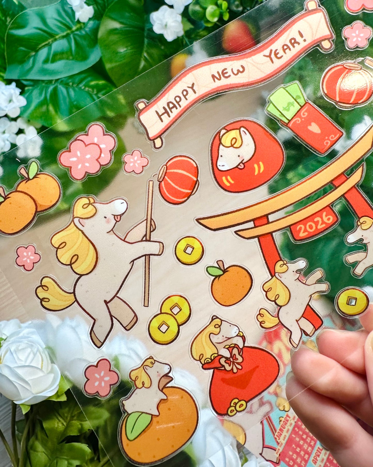 Lunar New Year 2026 Cute Sticker Sheet - Year of the Horse 🐎