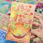 Coconut Fruit - Cute Vinyl sticker sheet with holographic foil details, matte laminated - remaster