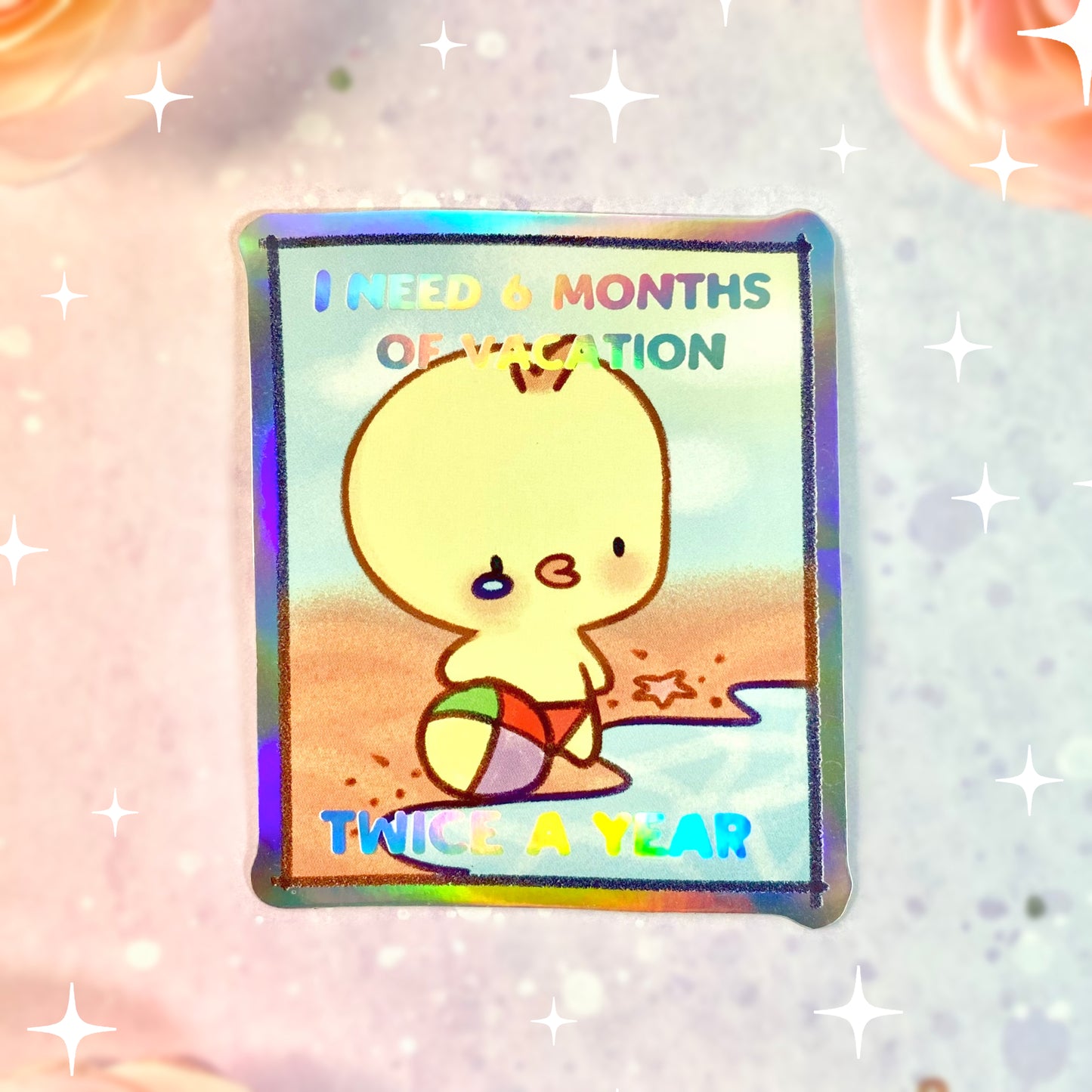 I need 6 months of vacations ... twice a year - Funny long Pipa Sticker