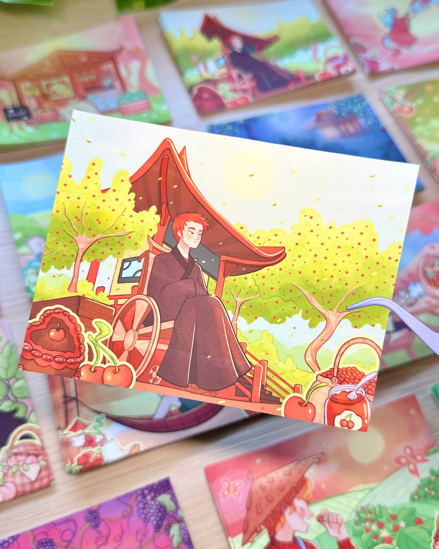Cherry Fruit Mini Art Print - 5.25" x 4" inches