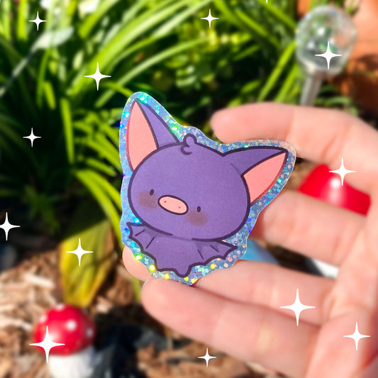 Cute Bat Glitter Sticker