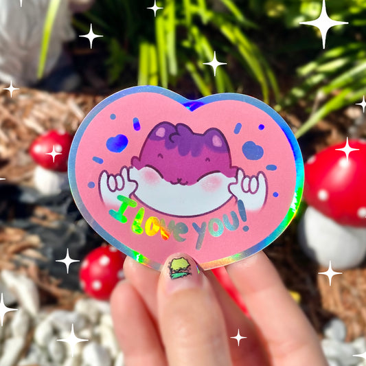 I Love You ! - Kitty Holo Sticker