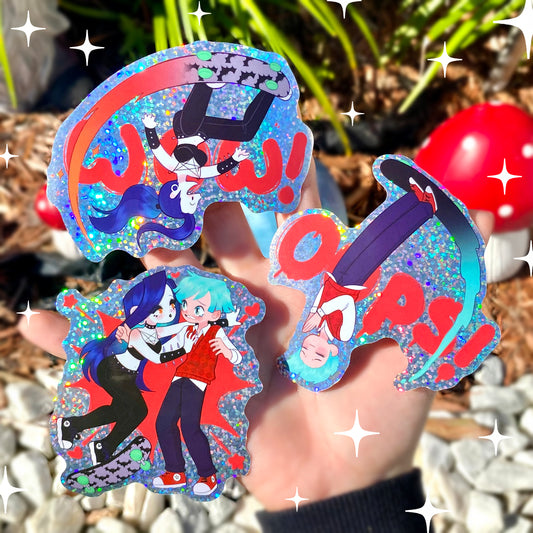 Micaela and Soushin glitter sticker trio!