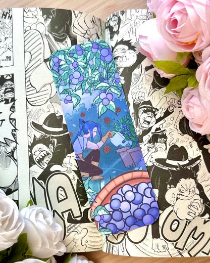 Blueberry Fruit Bookmark - Double Sided  - Matte Laminated - Remaster