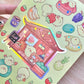 Pipa Fruit Shop -Vinyl sticker sheet with holographic foil details, matte laminated