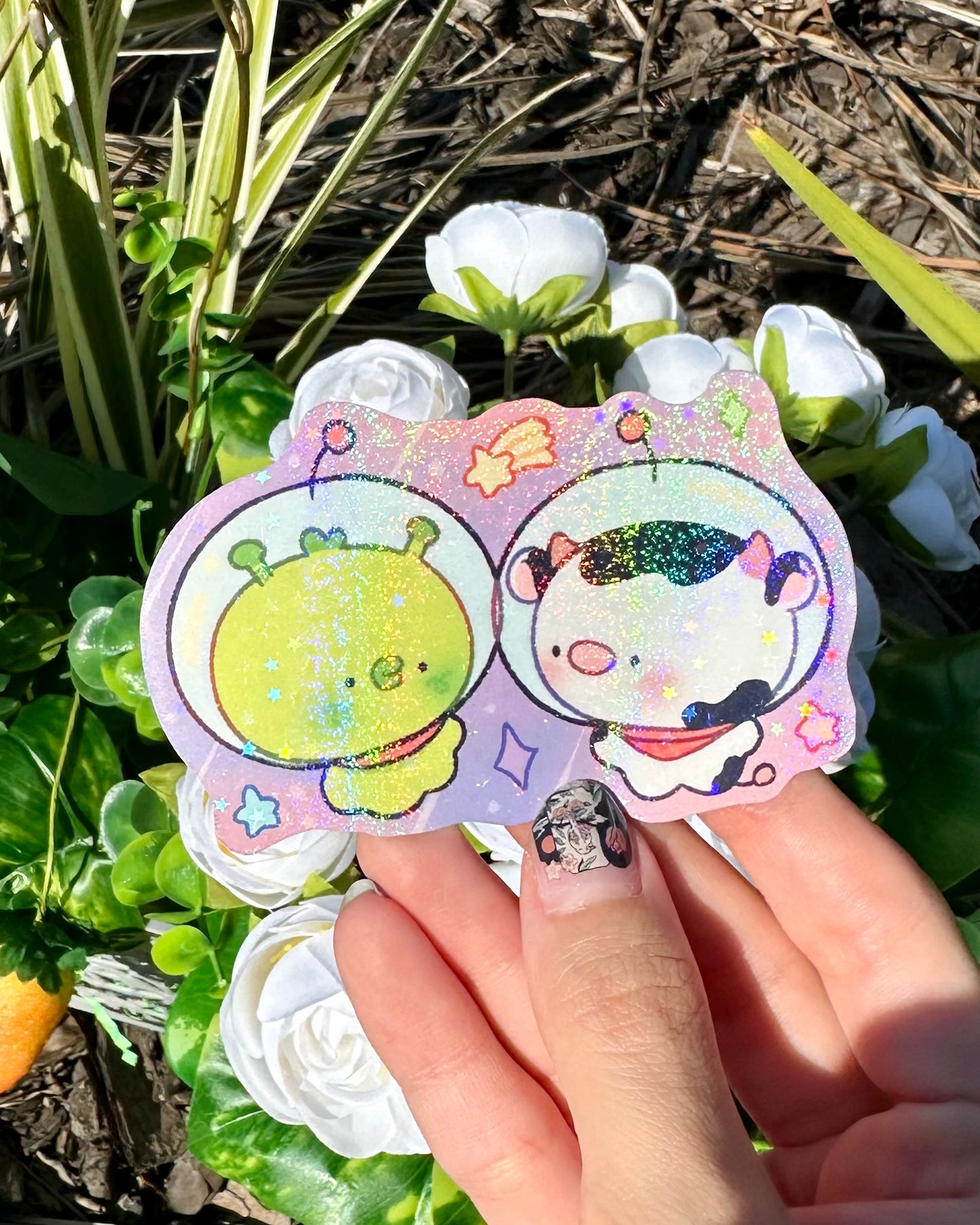 PipAlien and Cow friends Vinyl Sticker ! 🛸